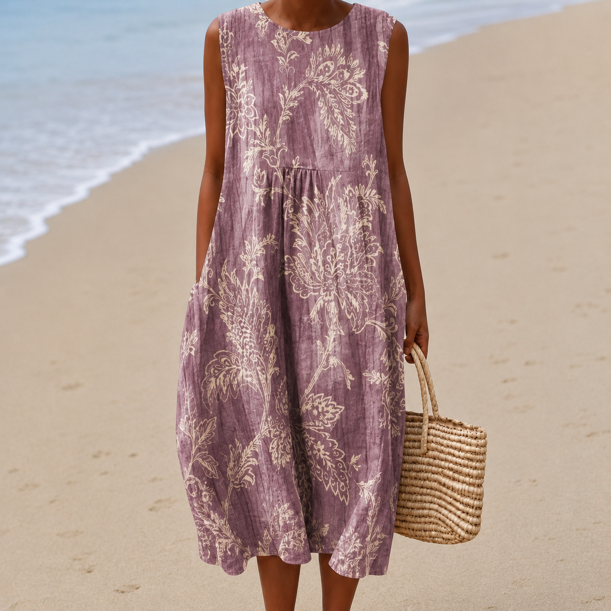 Livia™ | Airy Belly-Camouflaging Floral Midi Dress