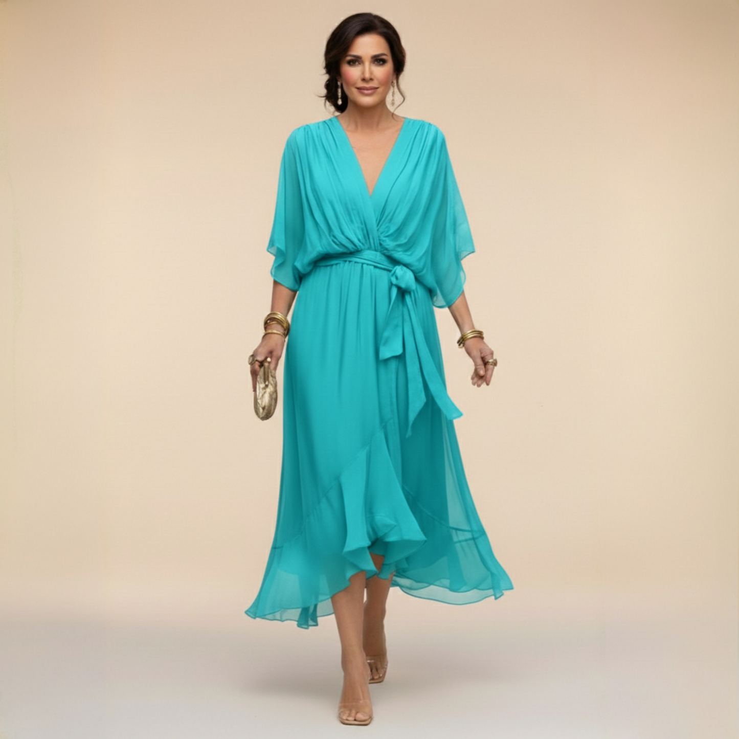 Marta™ | Sandra Chiffon V-Neck Dress