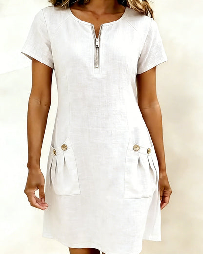 Velariv | Cotton Dress with Zipper Pocket