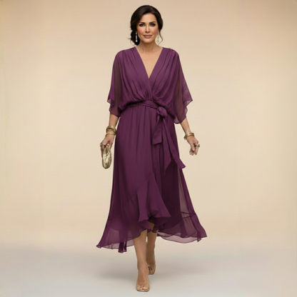 Marta™ | Sandra Chiffon V-Neck Dress