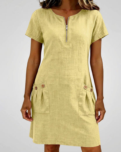 Velariv | Cotton Dress with Zipper Pocket