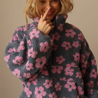 Claribel™ | Warm Fleece Jumper with Floral Print