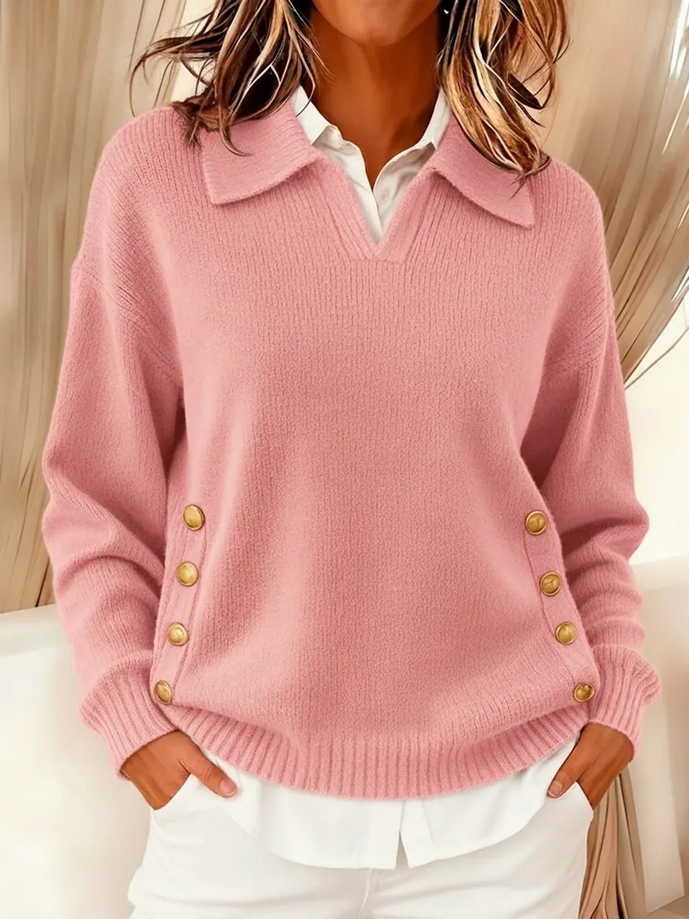 Fritzie | V-Neck Sweater with Collar