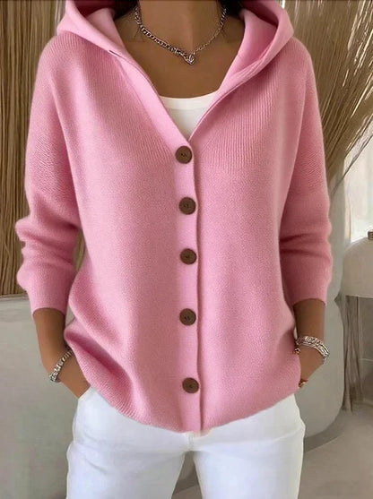 Zoé – Soft Hooded Knit Cardigan for Effortless Everyday Comfort
