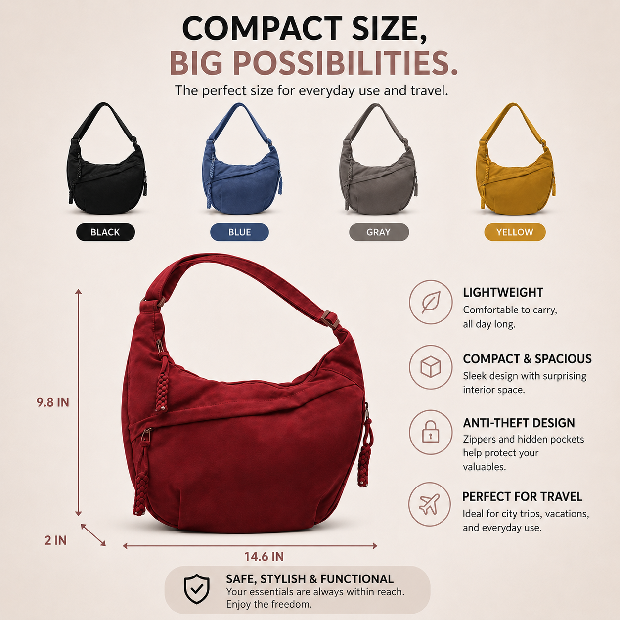 Burgundy Rosa Crossbody Bag