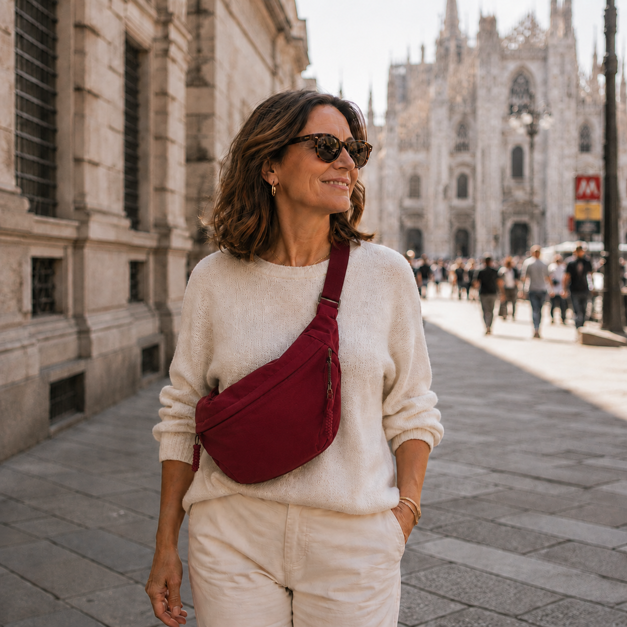 Burgundy Rosa Crossbody Bag