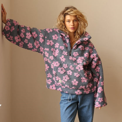 Claribel™ | Warm Fleece Jumper with Floral Print