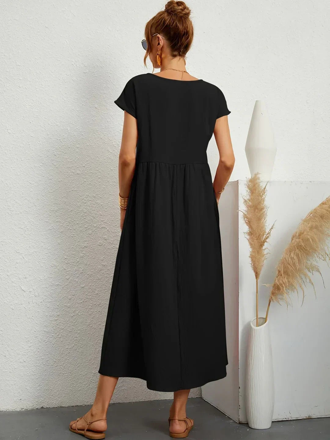 Gabrielle™ | Timeless Elegance Fluid Midi Dress