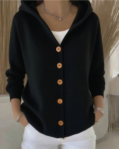 Zoé – Soft Hooded Knit Cardigan for Effortless Everyday Comfort