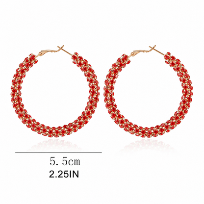 Rhinestone Hoop Earrings