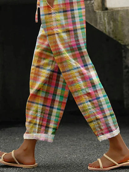 ZENARIA – COMFORTABLE CHECKERED PANTS