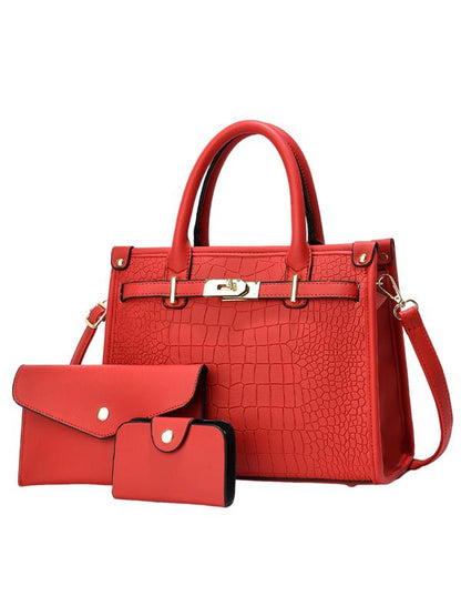 ALENOR™ – Crocodile Embossed Large Capacity Crossbody Handbag Set