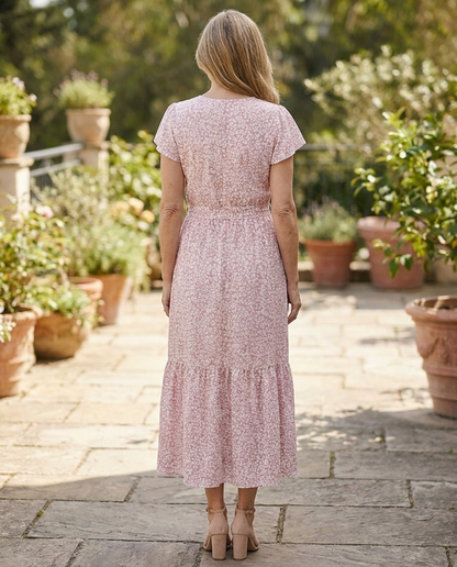 Odette | Off Shoulder Floral Smocked Midi Dress
