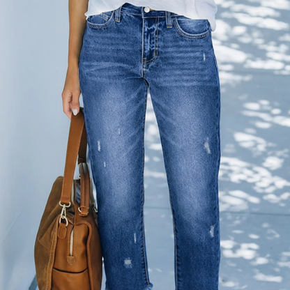 Aberjean™ | Retro Cropped Straight Jeans