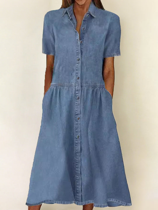 Carol | Short Sleeve Denim Dress